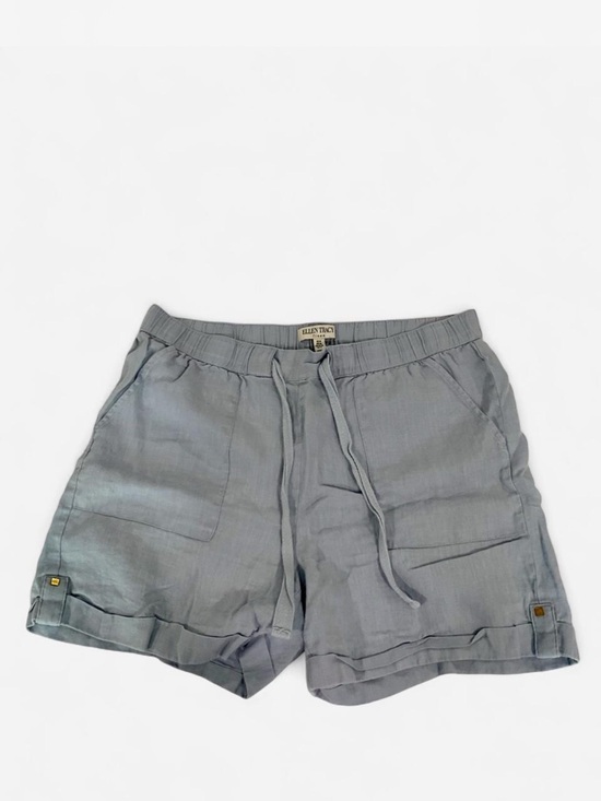 Ellen Tracy Pants - Ellen Tracy 100% Linen Shorts Women’s Medium Gray Blue Drawstring Pull On
